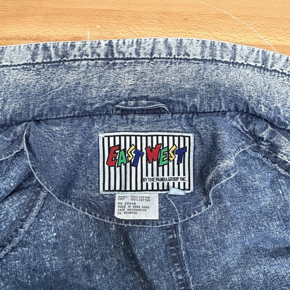 Vintage Acid Wash Denim Jacket East West by The Panda Group Oversized Sz Medium - Picture 14 of 16
